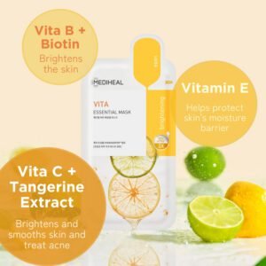 Vita Essential Sheet Mask - Korean Vitamin Brightening - MEDIHEAL